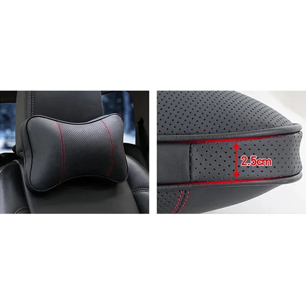 Top Quality Cowhide Car Neck Pillows Headrest Neck Pillow Support Auto Universal