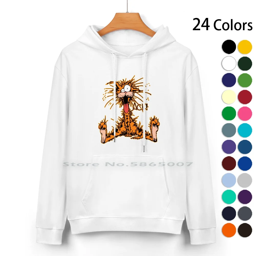 Bill The Cat Ack! Said The Cat Pure Cotton Hoodie Sweater 24 Colors Bill The Cat Ack Said The Cat 100% Cotton Hooded Sweatshirt