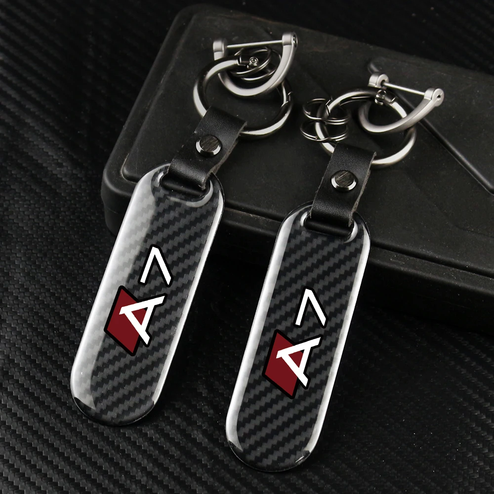 

Carbon Fiber Car Keychain Key Chain Men and women Pendant Zinc alloy Keyring Horseshoe Buckle For AUDI A7 Auto Accessories