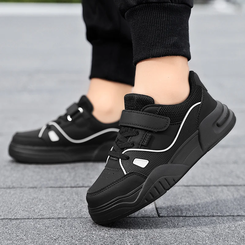 

Hot Sale Leather Sneakers Kids Trainers Outdoor Non-slip Children's Skateboard Shoes Fashion Casual Sports Shoes For Boys Girls
