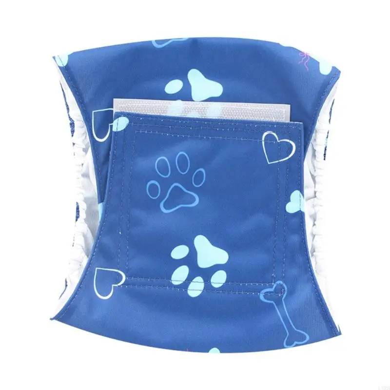 Pantie per pannolini per animali domestici lavabili regolabile per piccoli animali in tessuto in poliestere morbido Design a
