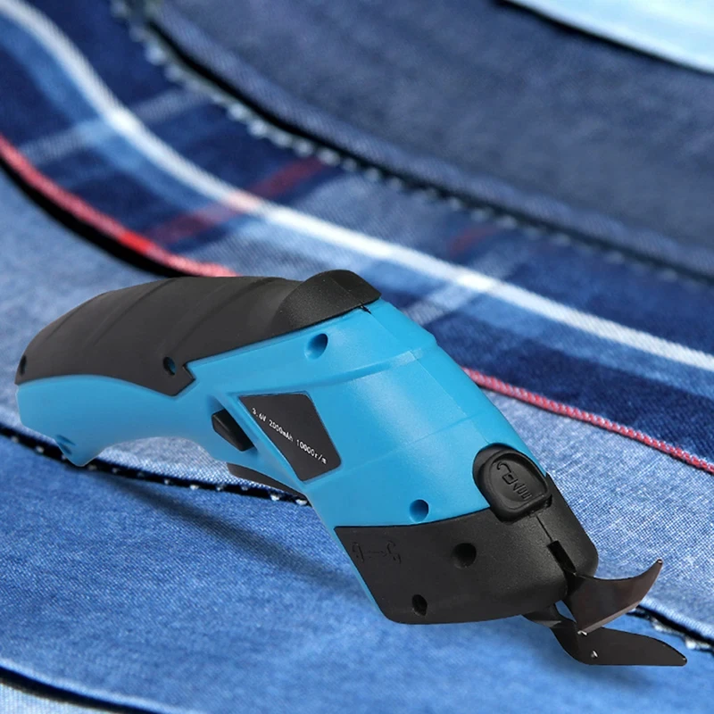 Rechargeable Electric Scissors Wireless Battery Cutter Cloth Carpet PVC Leather Cutting Tools Cordless Sewing Shear Doubl Blade