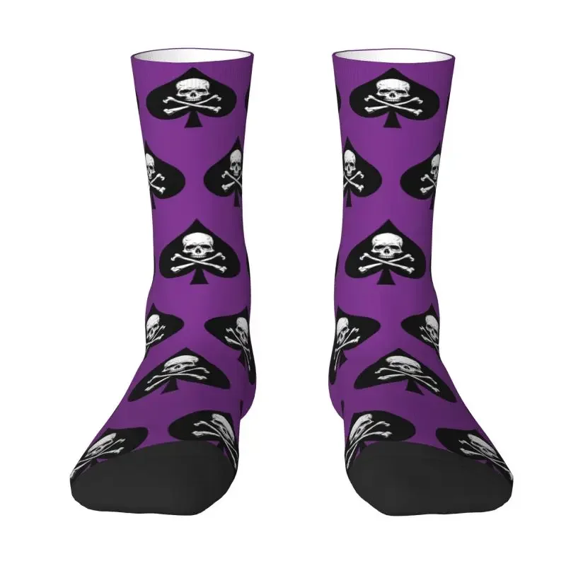 

Ace Of Spades Skull Bones Poker Men's Crew Socks Unisex Novelty Spring Summer Autumn Winter Dress Socks