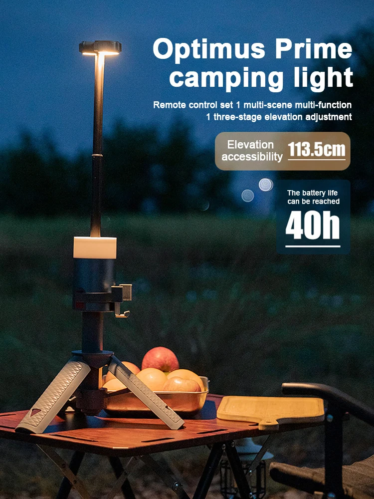 Lanterna de acampamento telescópica usb recarregável portátil luz de acampamento 6000mah portátil tenda luz escurecimento de 4 cores para quedas de energia