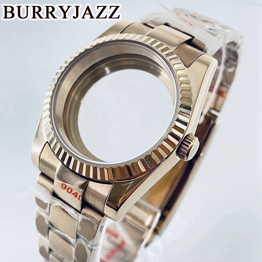 BURRYJAZZ 36mm 40mm NH34 NH35 NH36 NH38 PT5000 ETA2824 Watch Case Rose Gold Stainless Steel  Case Waterproof Sapphire Crysta