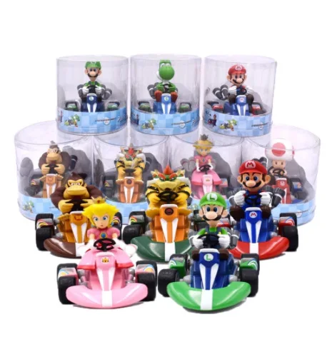 

Super Mary Series Karting Mario Bros Luigi Yoshi Donkey Kong Action Figure Toys Pull Back Car 12.5*8*9 Cm with Box Kids Gifts