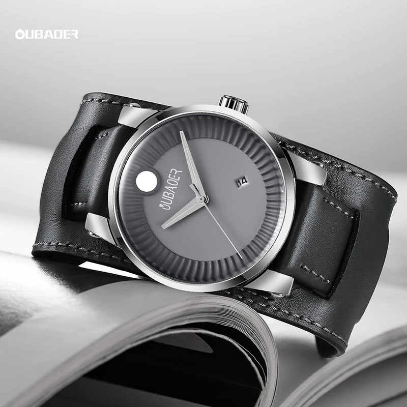 OUBAOER minimalista moda uomo Ultra sottile orologi semplici uomini d'affari cinturino in pelle orologio da polso al quarzo Relogio Masculino