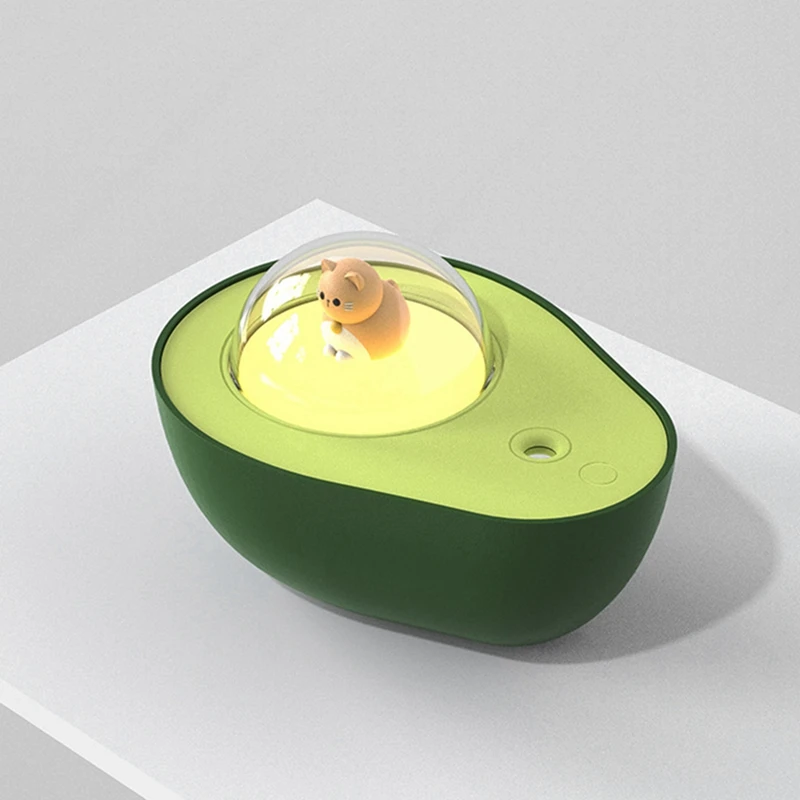 210Ml Cartoon Air Purification Humidifie Avocado Air Purification Humidifie Rechargeable With Atmosphere Light For Gift