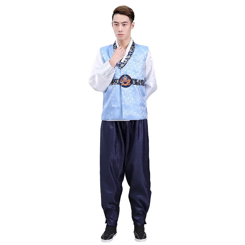 

Hanbok Men's Koreans Costumes Men's Traditional Korean Court Costumes Jang-geum Folk dance Performance Costumes