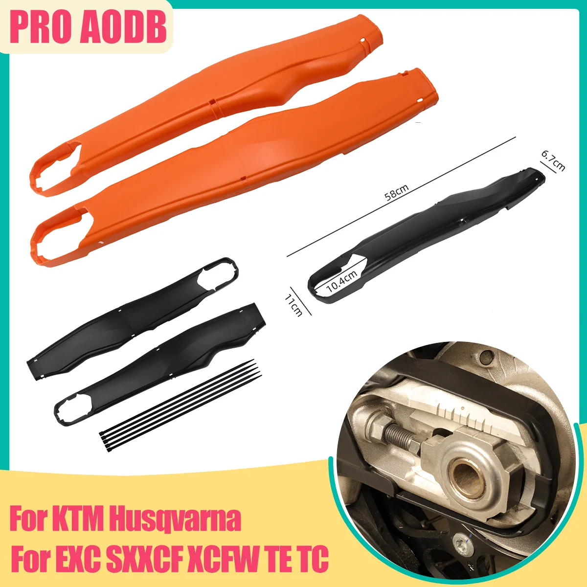 

For KTM Husqvarna SX XC SXF XC-F FC FX TC TX Dirt bike Swingarm Swing Arm Protector Guard Cover 125 250 300 350 450 2023-2024