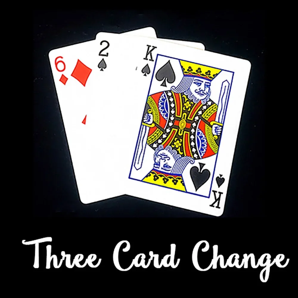 

Three Card Change Playing Cards Poker Magic Tricks Close Up Street Illusion Gimmick Mentalism Kid Child Puzzle Toy Magia Card