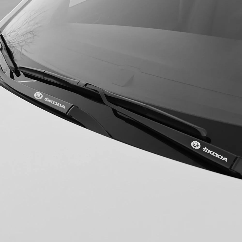 Metal emblem Auto Decor Decals Reflective Car Window Wiper Stickers For SKODA fabia octavia kodiaq superb karoq octavia