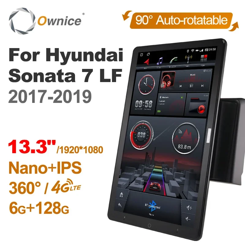 

1920*1080 IPS DSP Android 10.0 for Hyundai Sonata 2014-2017 Car Radio Video Audio 13.3'' IPS Rotatable 360 6G 128G Tesla Style