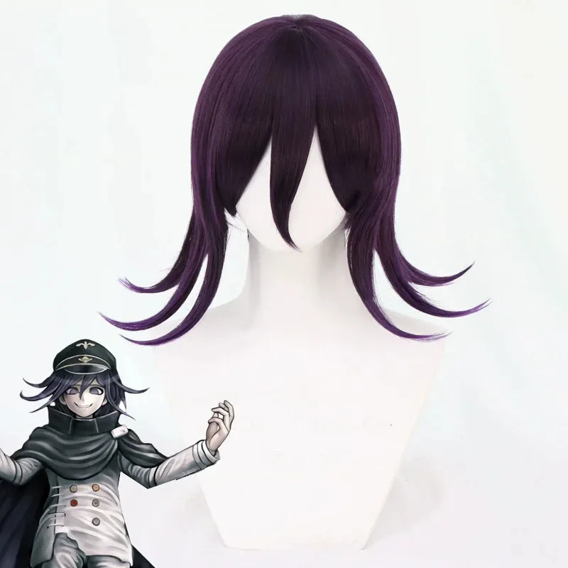 Fantasia de cosplay e peruca para o jogo de anime "Kokichi Oma", adequada para festas de Halloween e Natal