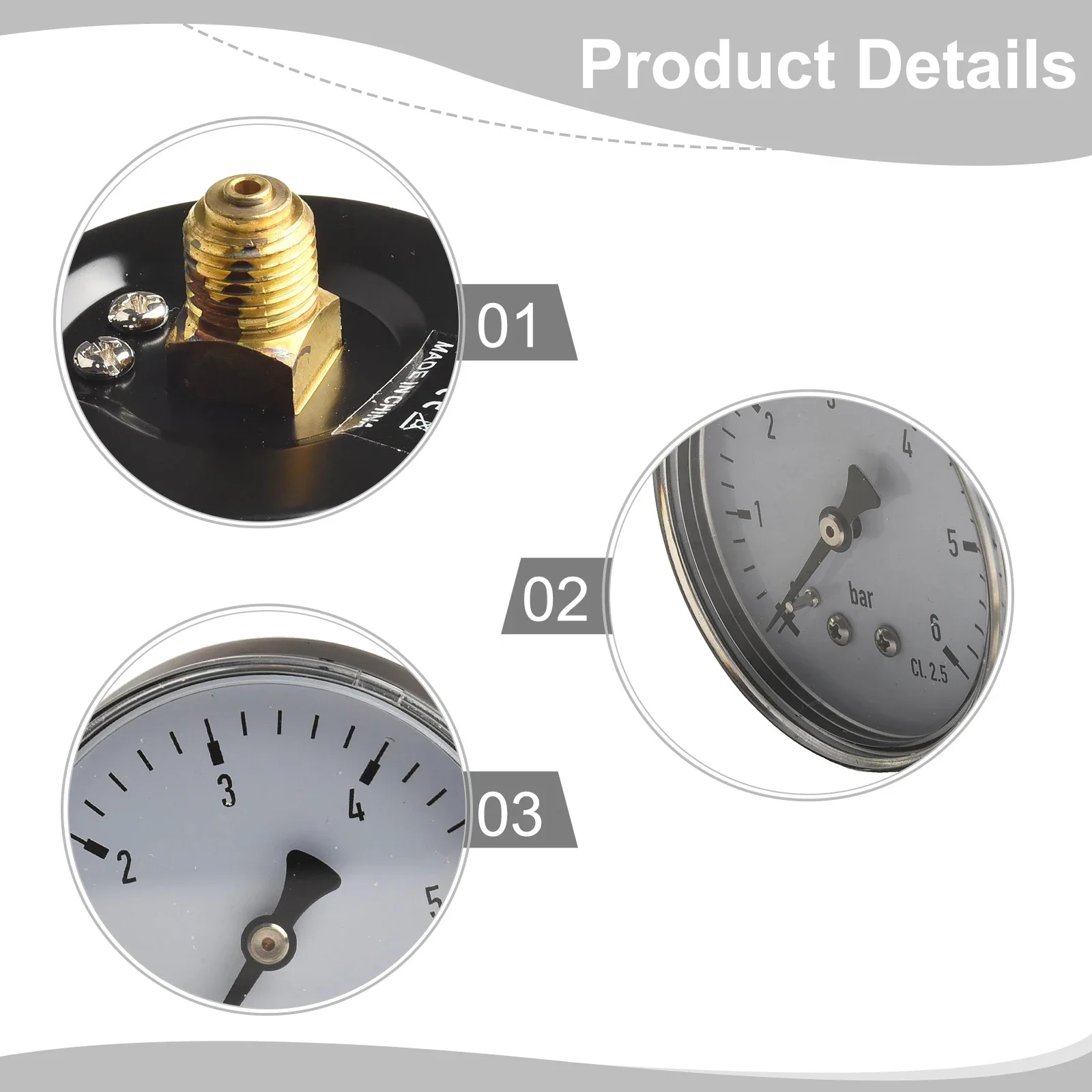 1 pz 1/4 Pollice NPT Compressore D'aria Pneumatico Idraulico Manometro Del Fluido 0-6Bar Quadrante Strumento di Misura Manometro Accessori