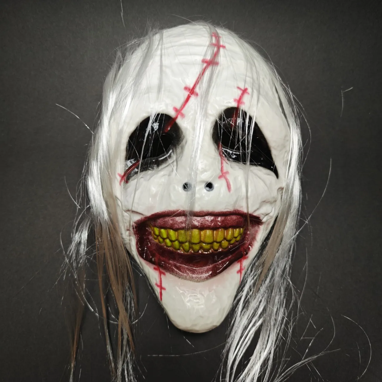 Topeng Badut Horor Halloween dengan Bahan Akrilik, Aksesoris Kostum Trendi untuk Pesta Cosplay Seram di Halloween