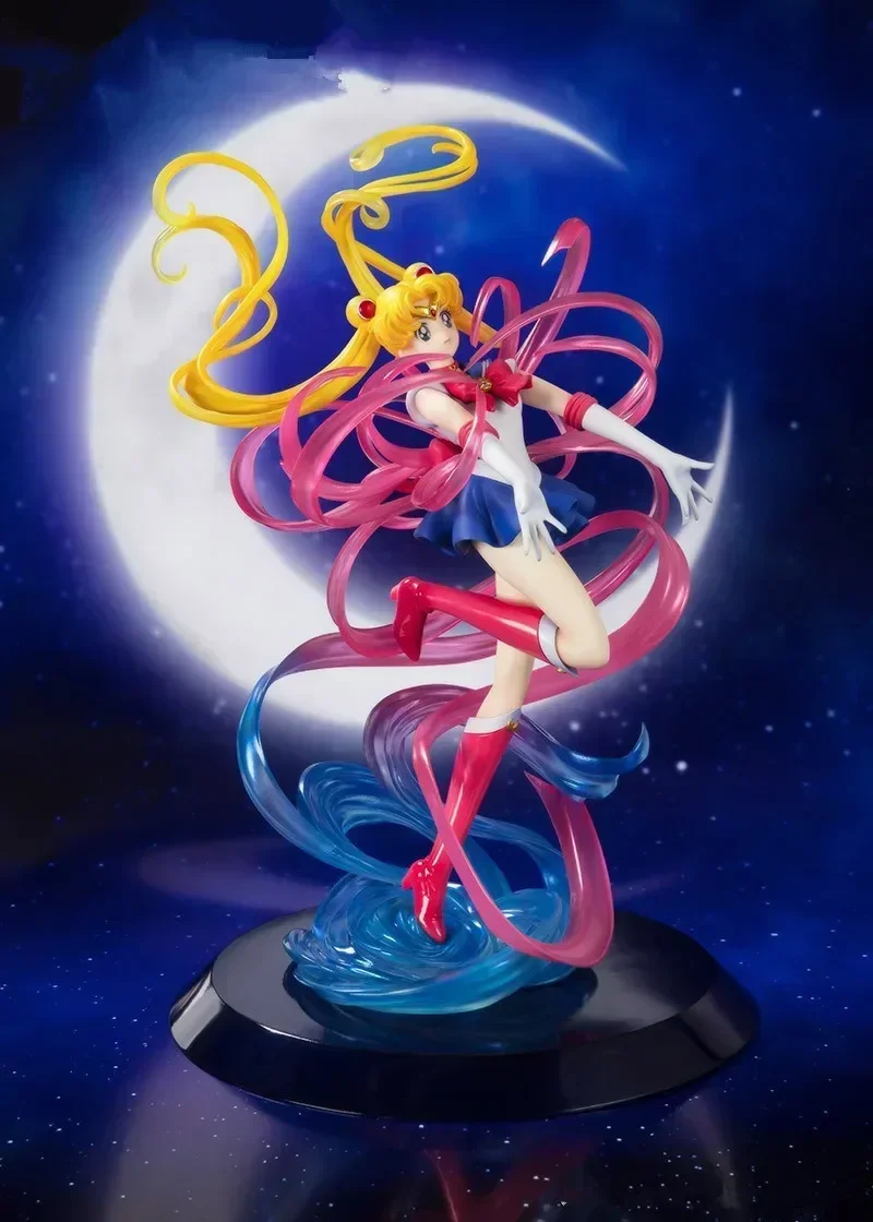 Figura de acción de Sailor Moon para niños y adultos, modelo de muñeca de Pvc, transformación de poder de cristal, Kawaii Girl, regalos de juguete