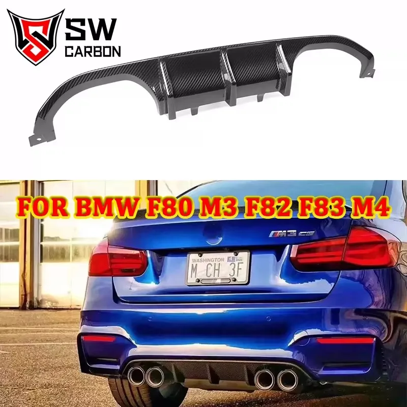 Carbon Fiber MP Style Rear Diffuser for BMW F80 M3 F82 F83 Rear Bumper Lip Under Spoiler Splitter Body Kit