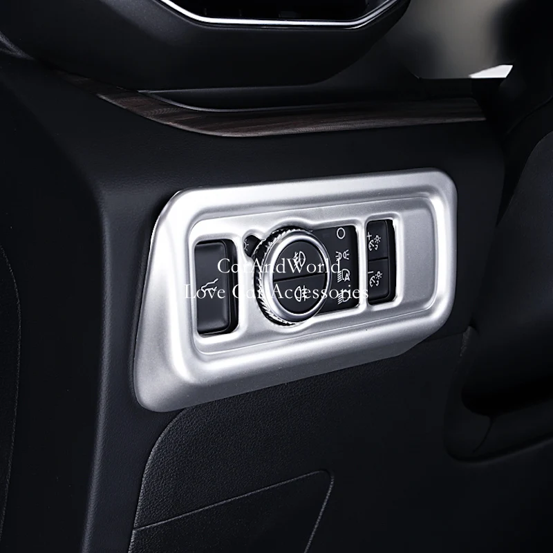 For Ford Explorer 2020-2026 Left Control Head Light Lamp Switch Button Frame Cover Trims Carbon Fiber Car Interior Accessories