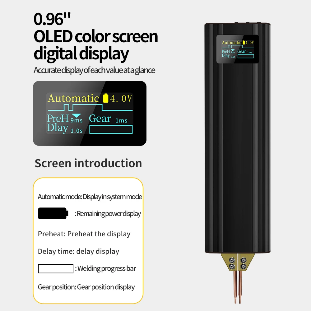 80 Gears Spot Welder Adjustable Portable Handheld Digital Display Mini Spot Welding Machine Automatic Trigger for 18650 Battery