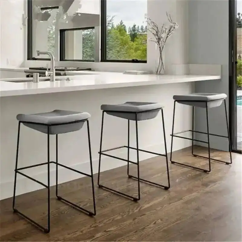 

Industrial Home Nordic Bar Bar Wrought Iron Stool Style Modern Minimalist Stools Coffee Restaurant High Stool Bar Chair T