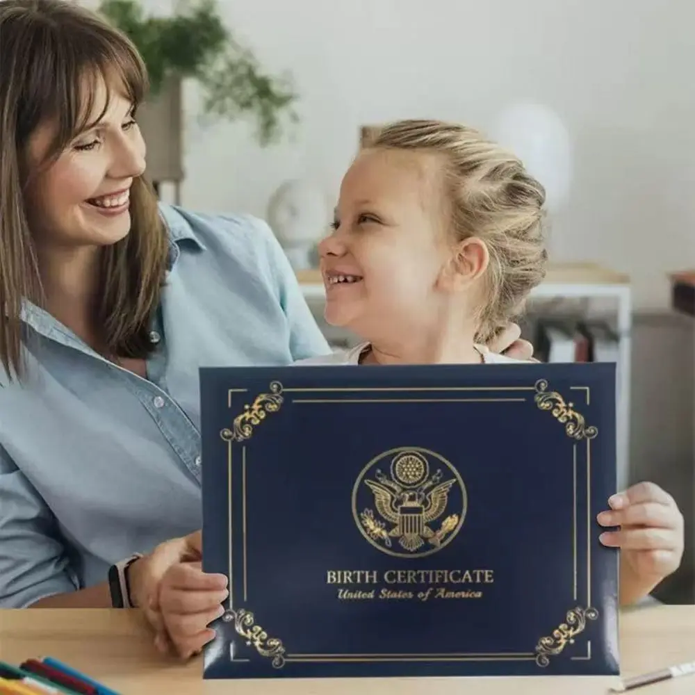 

Waterproof US Birth Certificate Holder Premium PU Leather Anti-Scratch Birth Certificate Protector Sleeve Portable Durable