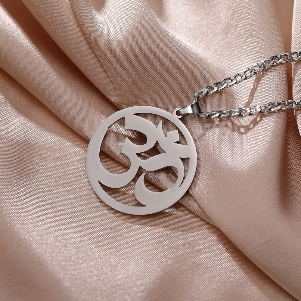 Dawapara Indien Tamil Om Symbol mit Dreizack Anhänger Edelstahl Halskette Om Shiva Symbol Yoga Vintage Talisman Schmuck – Detail 21