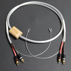 Nordost Audiophile LP Vinyl Record Tonearm Phonograph Cable Odin OCC silver conductor HiFi Audio RCA line with Ground Wire