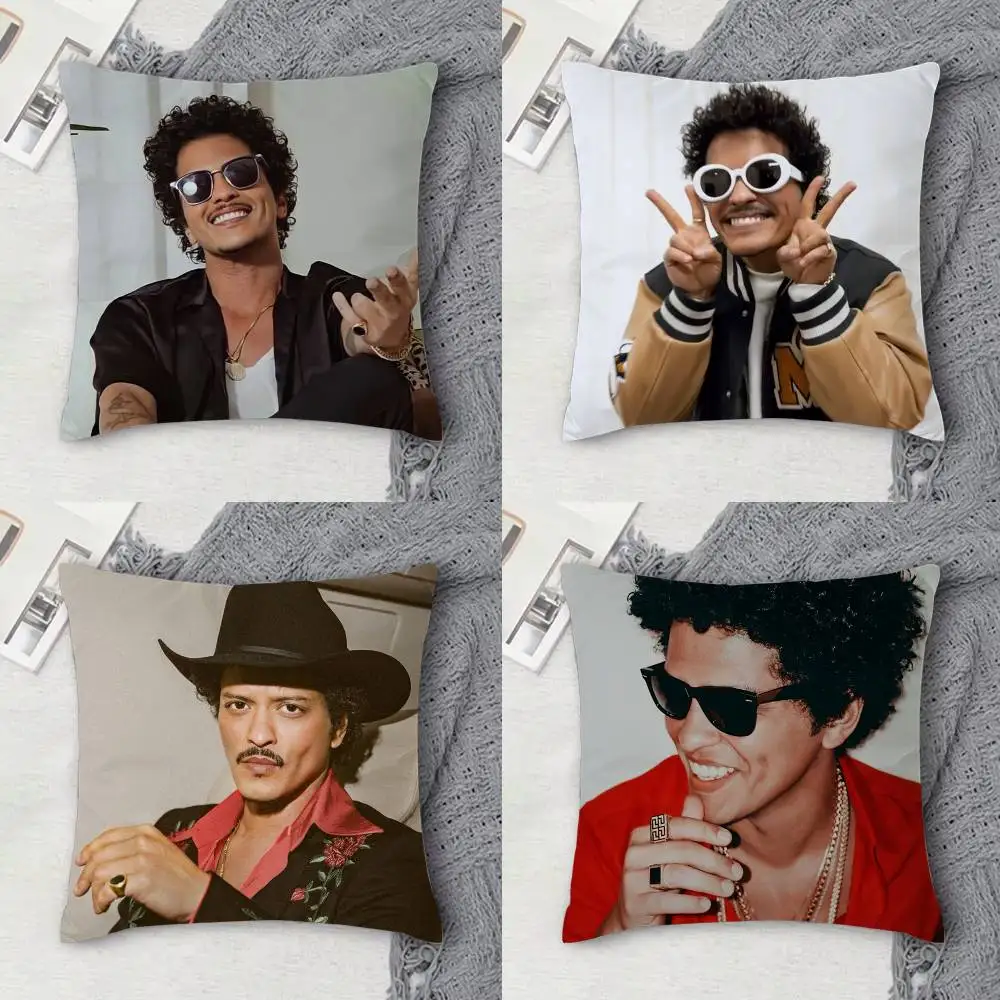 

B-Bruno Mars Double-sided Printed Square Decorative Cushion Cover for Sofa Living Room Home Decor