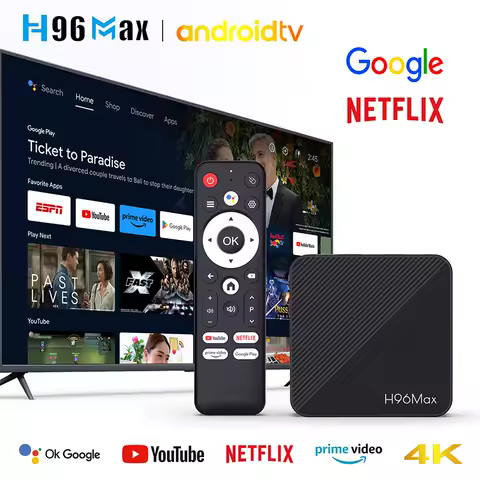 H96 Max H313 Android14 Smart TV Box Allwinner H313 Quad-Core CPU 4K HDR/WiFi 6 BT5.0 Media Player 8/16GB Google Voice Assistant