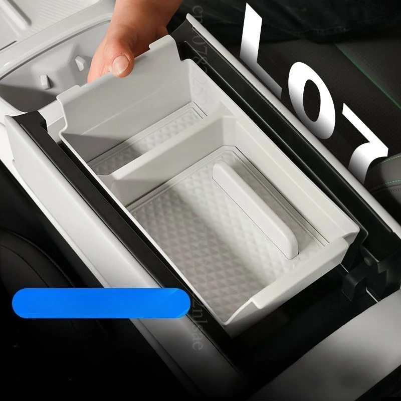 ل Changan Deepal L7 L07 منظم وحدة التحكم المركزية صندوق تخزين أسود منظم تخزين سفلي تحويل الملحقات الداخلية