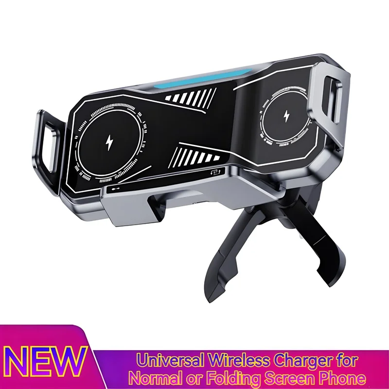 

Touch Control Car Air Vent Wireless Charger Stand - Compatible with Foldable & Normal Phones 90° Rotation One-Handed Adjustment