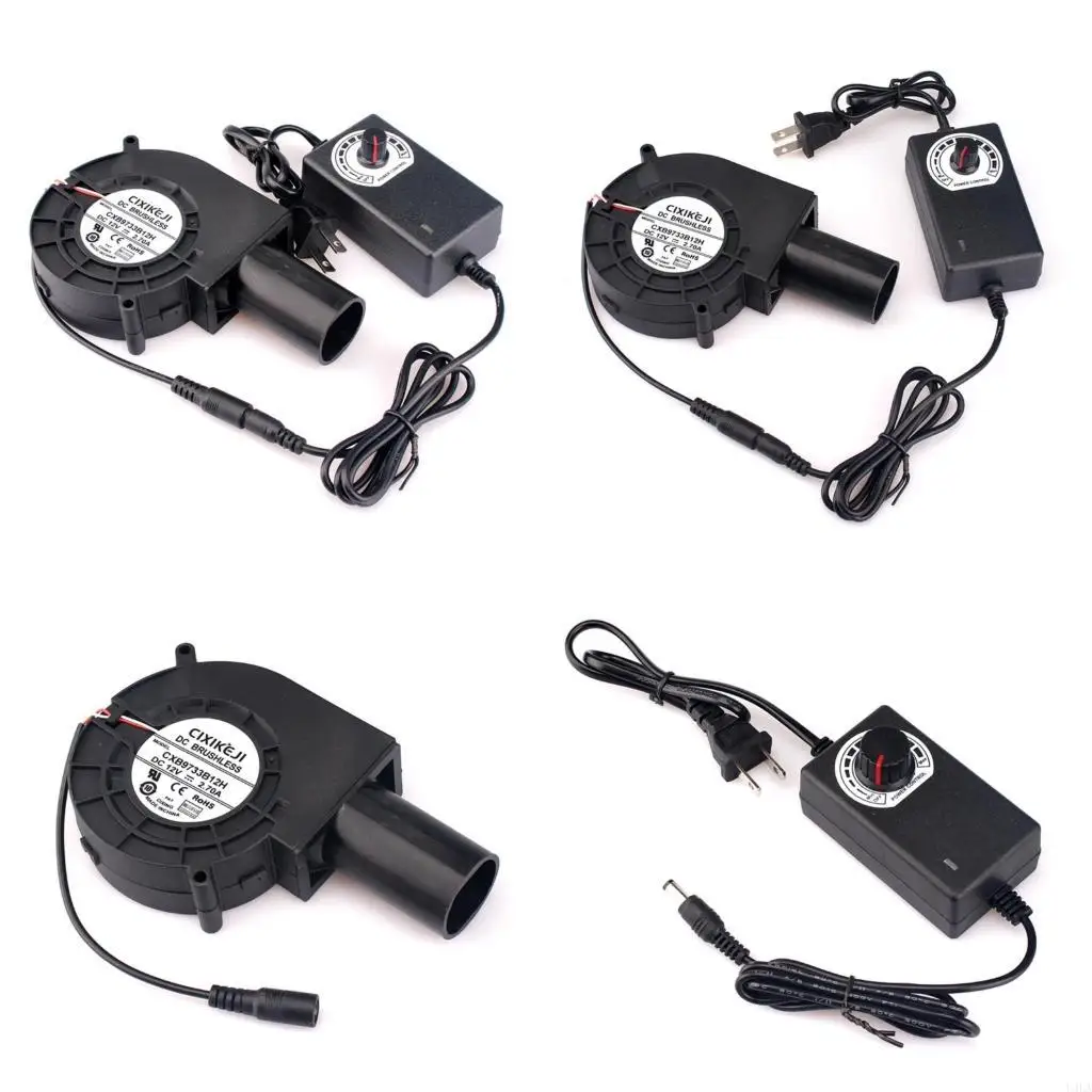 

U4LA 12V Speed-regulating Outdoor Mobile Violent Speed Controllers BBQ Fan 5500RPM