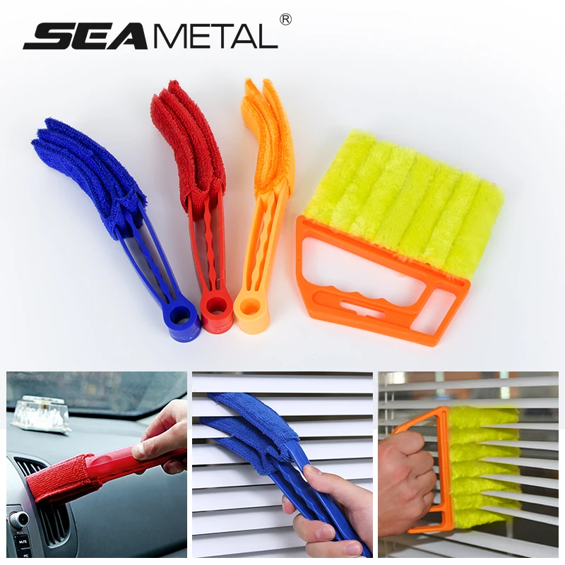 SEAMETAL Microfiber Car Window Cleaning Brush Washable Car Air Vent Duster Blinds Dust Removal Brush for Car Home Cleaner Tools