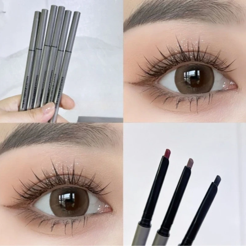 1 個のアイライナーペンシル、汚れ防止、長持ち、初心者向け、滑らか、高色素、パンクアイメイクアップ、防水、ブラックブラウン