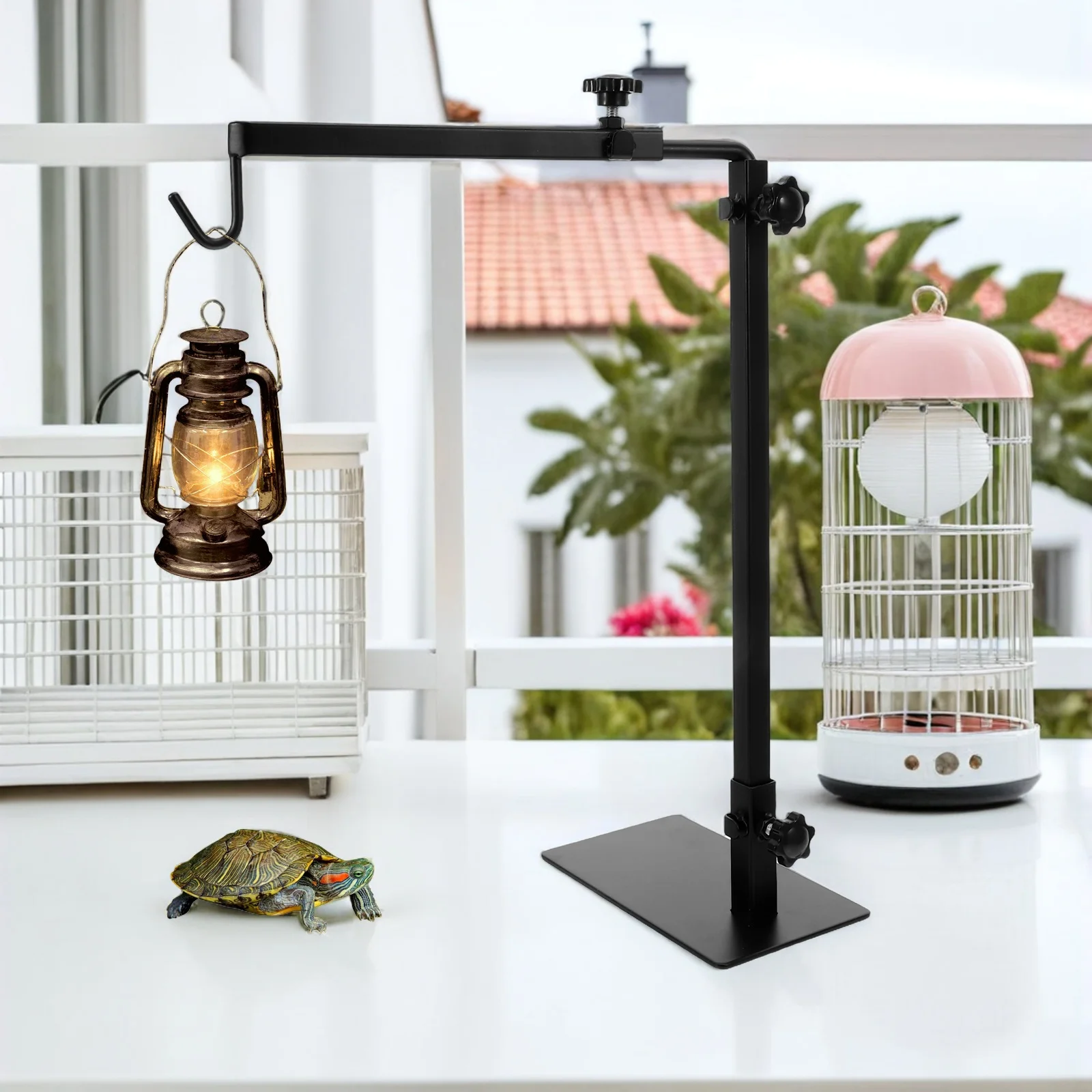 

Adjustable Reptile Lamp Stand High Grade Material Resistant Deformation Portable Metal Stand Various Heating Lamps