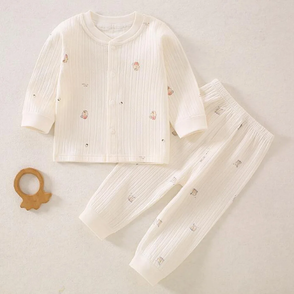 Baby Girl Sets Combed Cotton Long Sleeve Tops Pants Two Pieces Spring Autumn Winter Newborn Clothes Casual Baby Boy Outfits