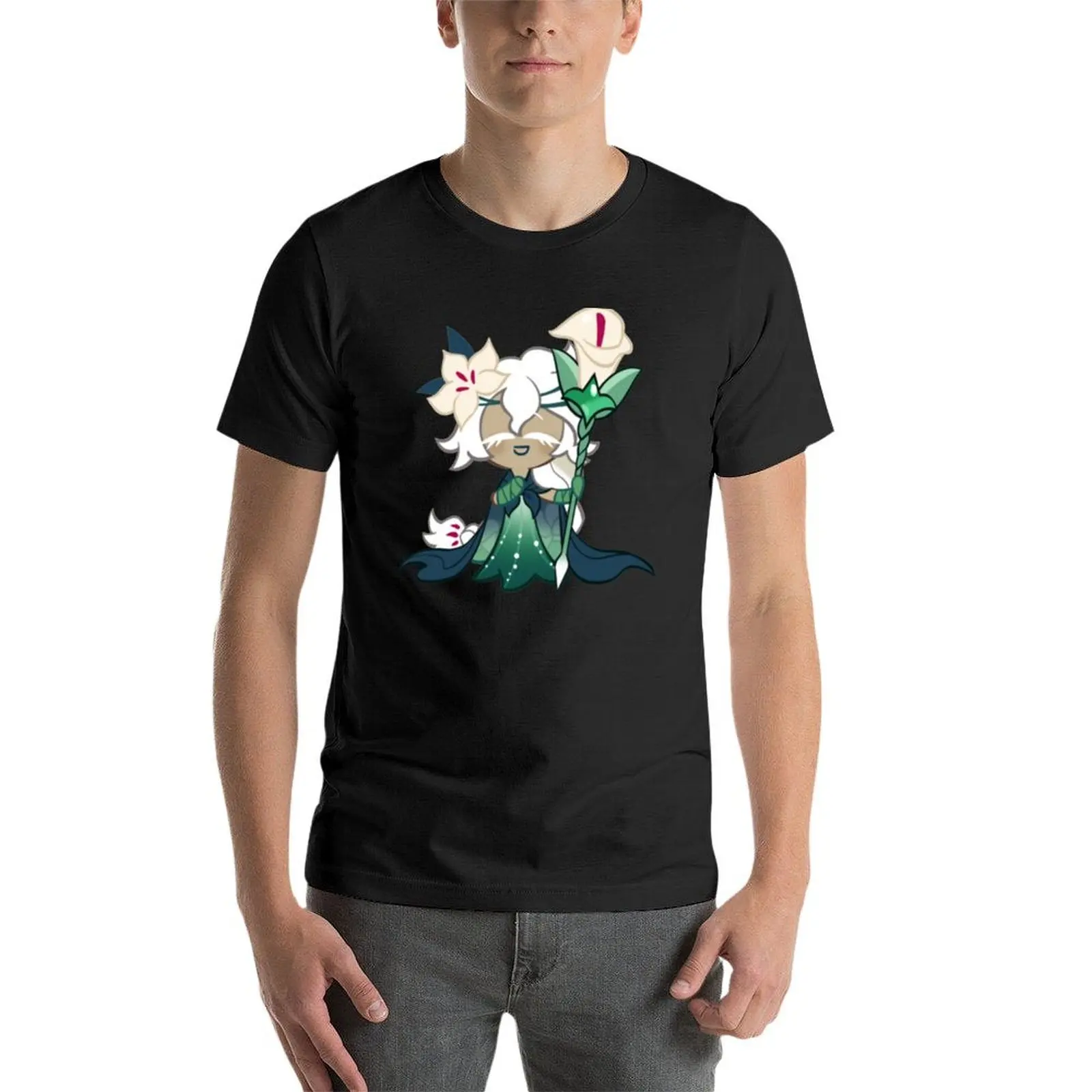 White Lily Cookie! Cookie Run Kingdom T-Shirt plain summer top mens white t shirts