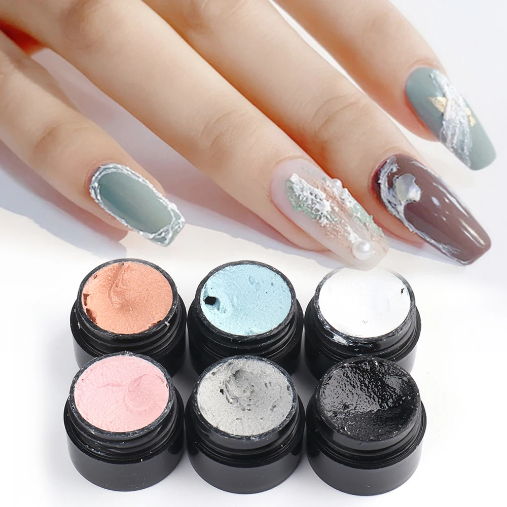 Nail Plaster Manicure Accessories Nail Gel Nail Art Polish Lacquer 3D Sand Texture Gypsum Gel Nail Art Varnish Decoration