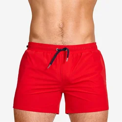 2025 Summer Beachwear Shorts Men's Stretch Swim Trunks Quick Dry Beach Shorts With Mesh Lining