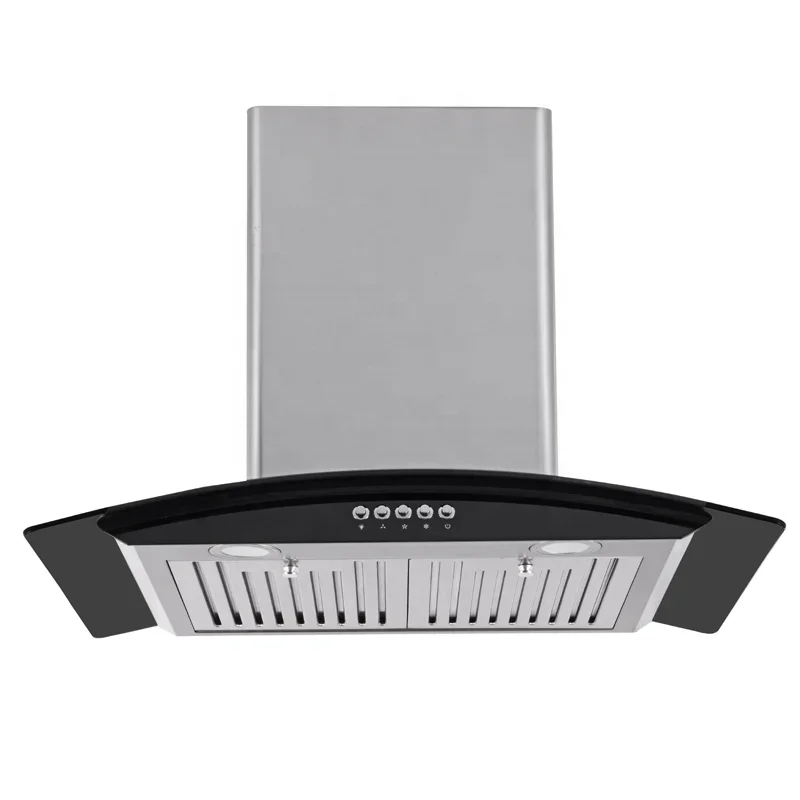 인기 강화 유리 풀백 고급 푸시 스위치, 스테인레스 스틸 컨트롤패널 장식, 5 월 오두막 레인지 후드, 70 cm