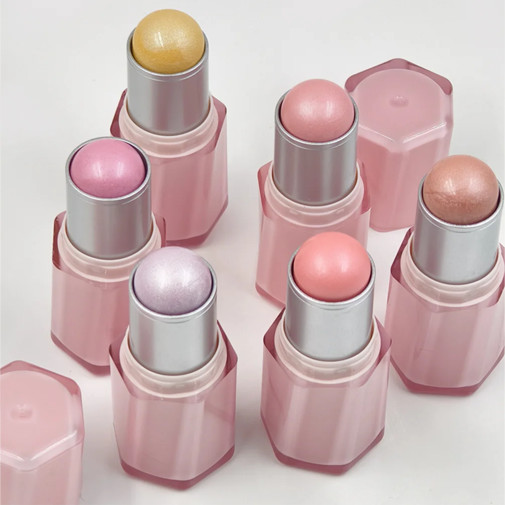 

Многоцветный хайлайтер-стик с индивидуальным логотипом, пигментированный, с шиммером, водостойкий, стойкий, осветляющий, натуральный, оптовая продажа, розовая упаковка