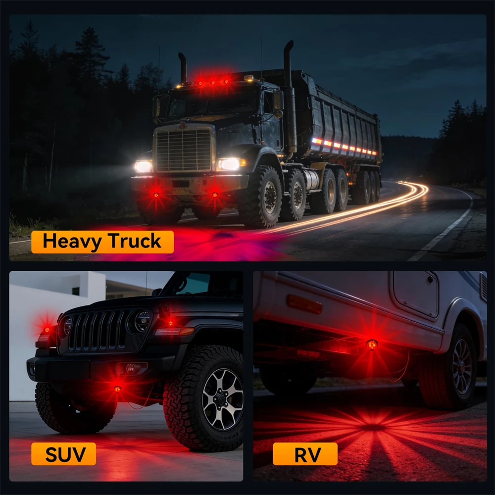 2 Stück Wassermelonen-Positionsleuchten, LED-Stroboskop-Drehleuchten, drehbare Positionsleuchten für die LKW-Dachmontage, Warnleuchten für LKW – Detail 5