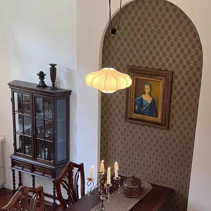 West Elm Cirrus Lampa wisząca Kokonowa lampa wisząca do jadalni Kuchnia Sypialnia Wystrój domu Japoński styl Jedwabna lampa wisząca