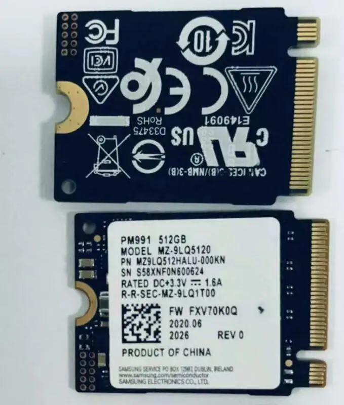 Imagem -05 - Interna de Estado Sólido Ssd Pm991 2230 Nvme R31264 1tb Pcie 3.0x4 Unidade