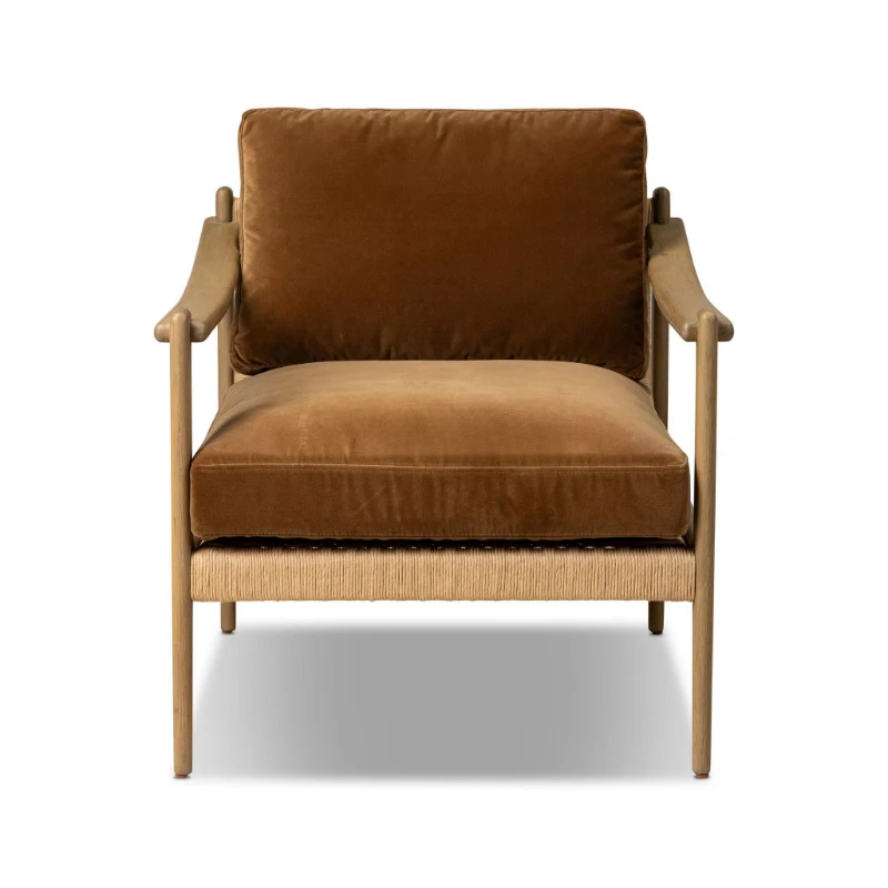

Modern luxury leisure chair, decorative chair, hand-woven rope detail chair, simple style