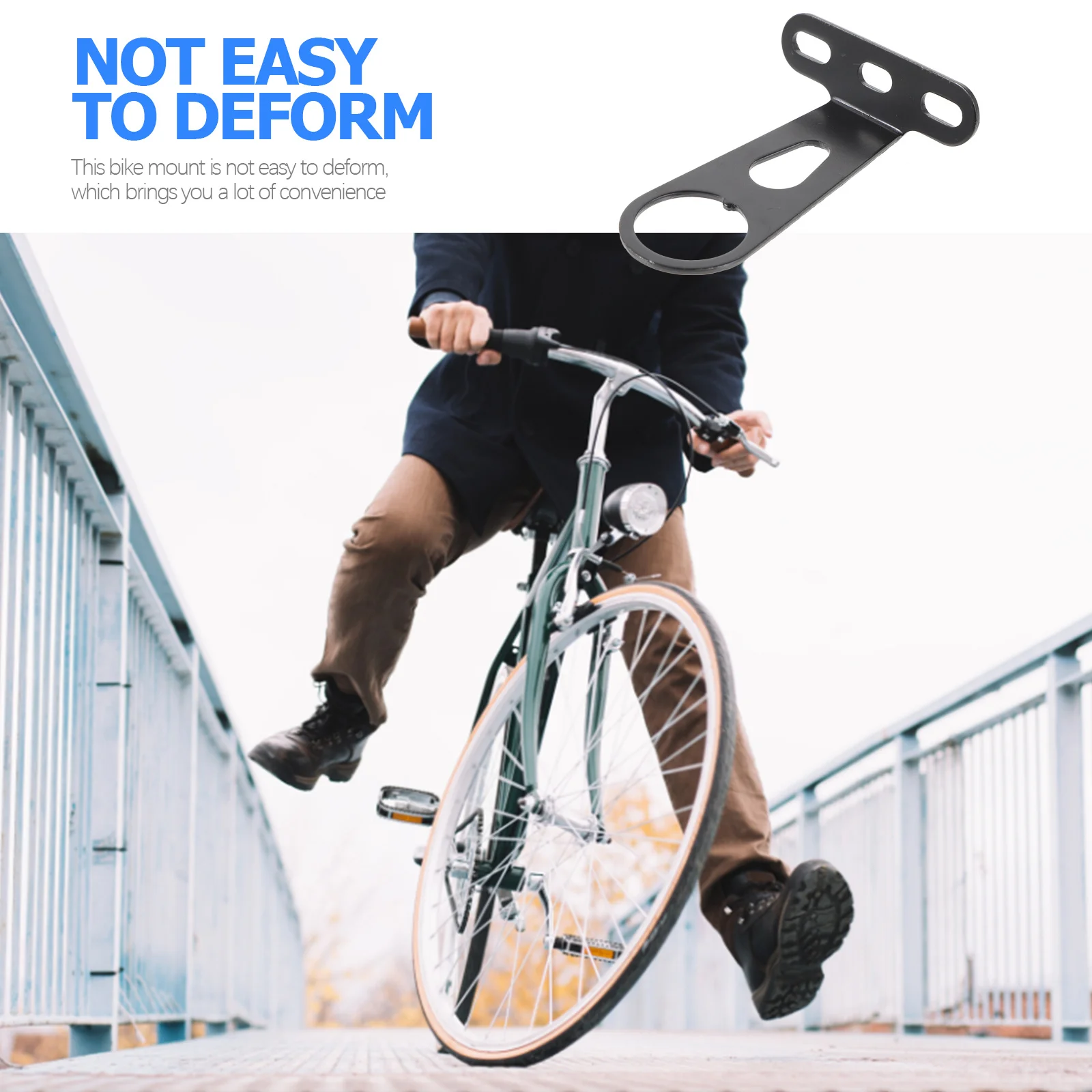 Bike Front Lamp Holder Strong Steel Fork Mount Shockproof Anti-Skid Durable Practical Bike Light Clip Sturdy Light Rack