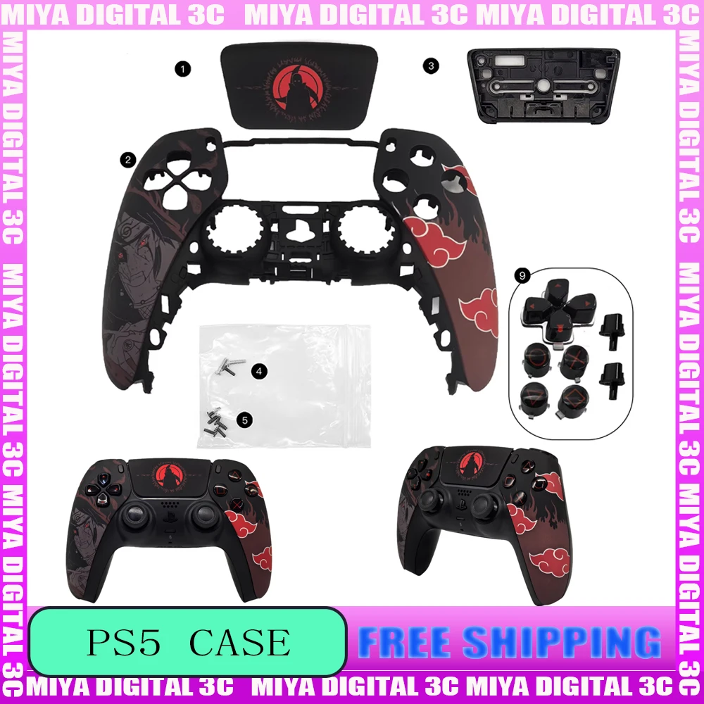 Coque de remplacement pour manette PS5 U-uchiha, plaque frontale personnalisée avec pavé tactile DualSense pour accessoires de manette BDM-010-050