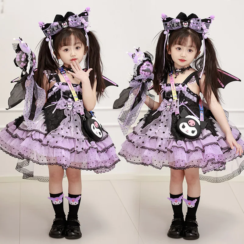 

Платье принцессы Куроми в стиле аниме, кружевное платье Лолита, пышная юбка, милое платье с бантом для девочек, бальное платье, многослойное платье, детский костюм