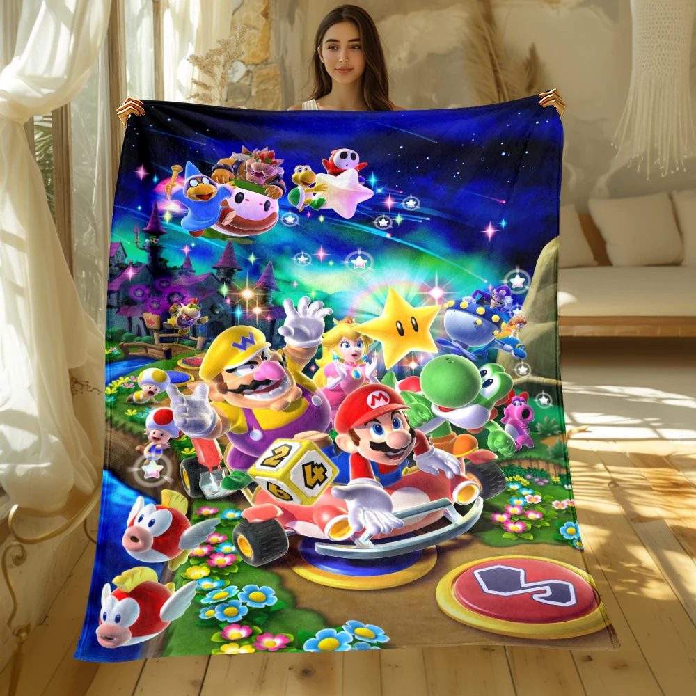 

Mario HD Printed Blankets. Oversized Sofa Bed Cover Soft and Hairy Blanket Soft Warm Flannel Throw Blankets Gift